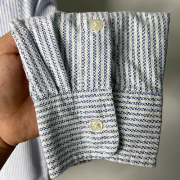 POLO Ralph Lauren Kid's Boy's Light Blue Button Down Striped Shirt Size Large - Picture 7 of 7